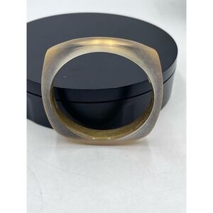Alexis Bittar Designer Luminous‎ Soft Square Champagne/Gold Bangle Bracelet